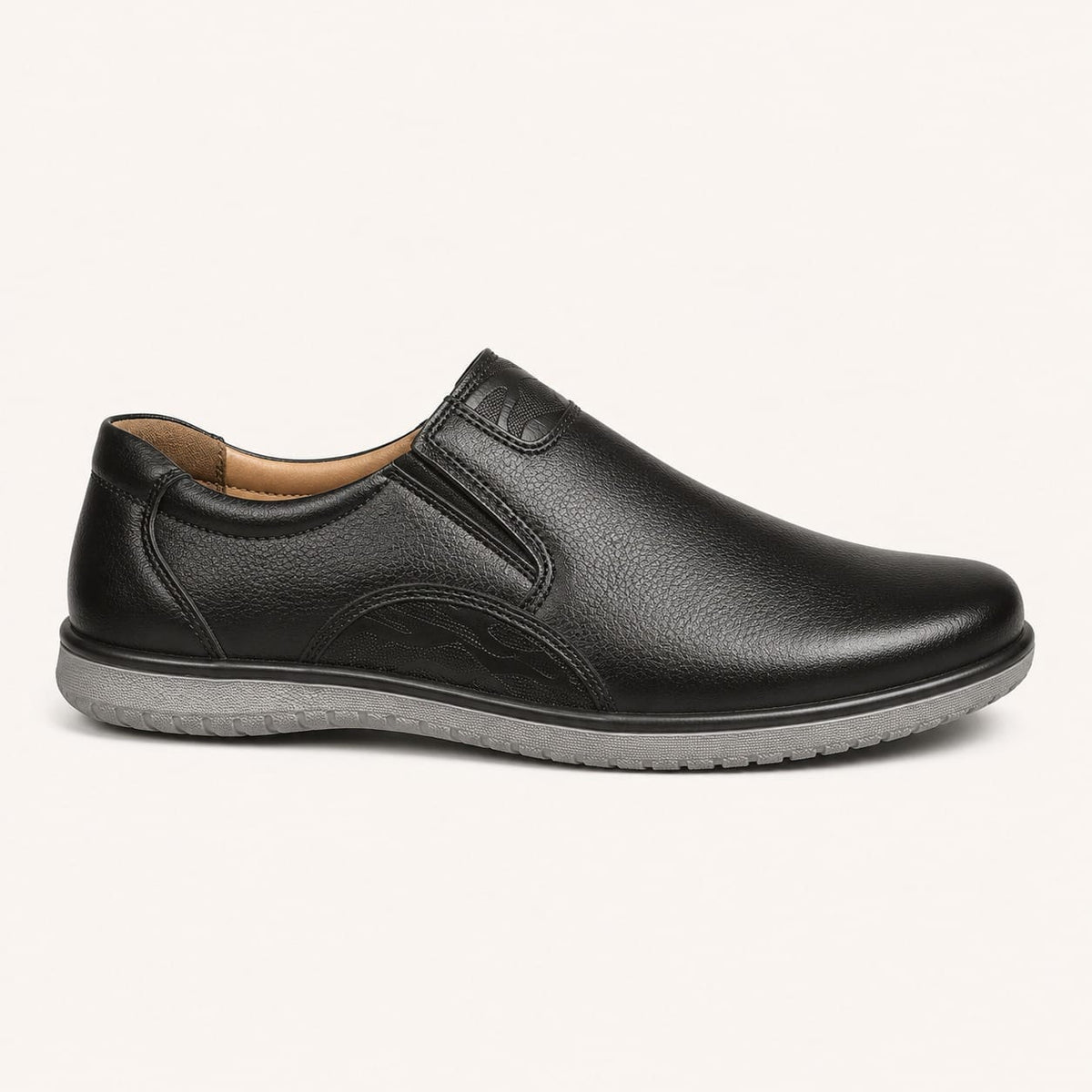 Premium Leather Casual Slip-On Shoes – Classic Black