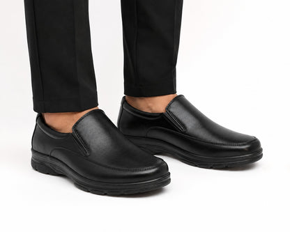 World Walk – Premium Classic Black Slip-On Shoes