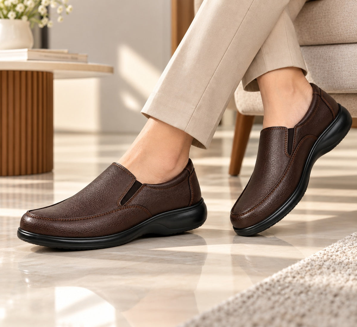 Premium Classic Brown Slip-On Shoes