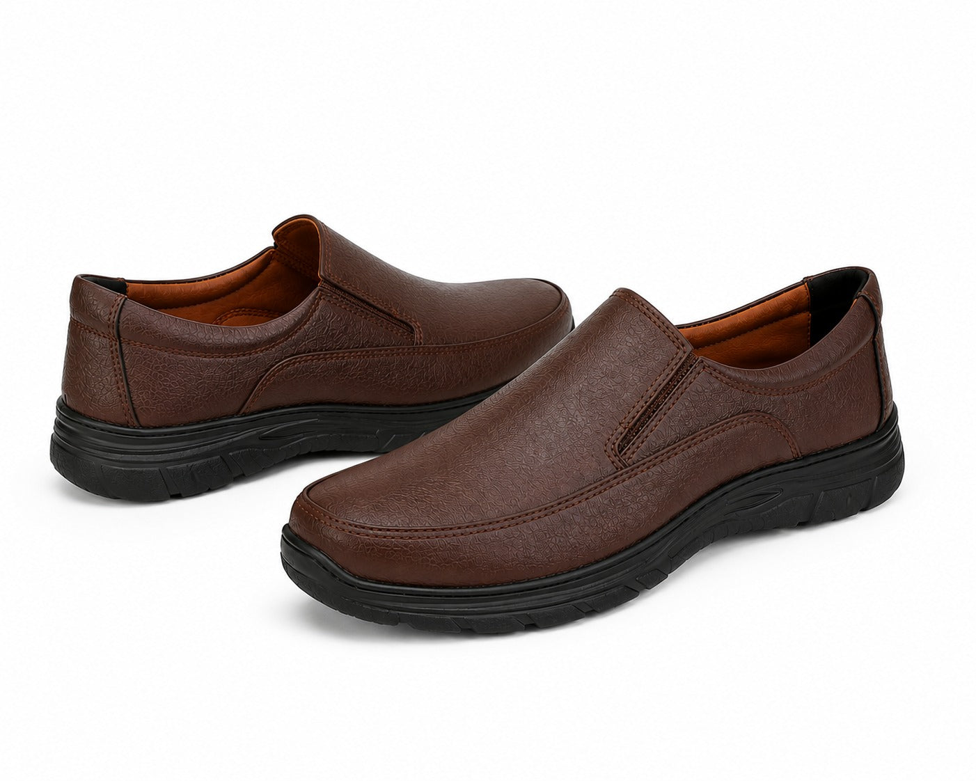 World Walk – Premium Classic Brown Slip-On Shoes